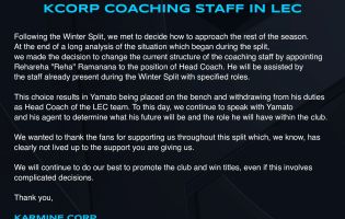 Karmine Corp ha hecho cambios en el cuerpo técnico de su equipo LEC